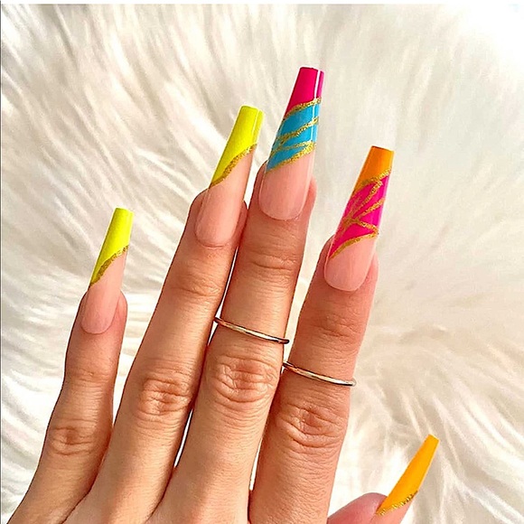Nails Long Neon colors fun - Picture 3 of 5